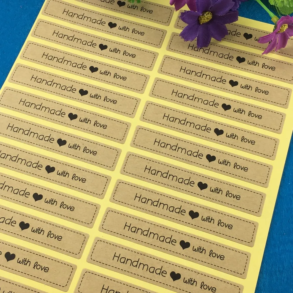 500 шт ручной работы пользовательские наклейки, этикетки с любовью для персонализированной свадьбы/подарок/одежда/доска DIY Подарочные бирки этикетки
