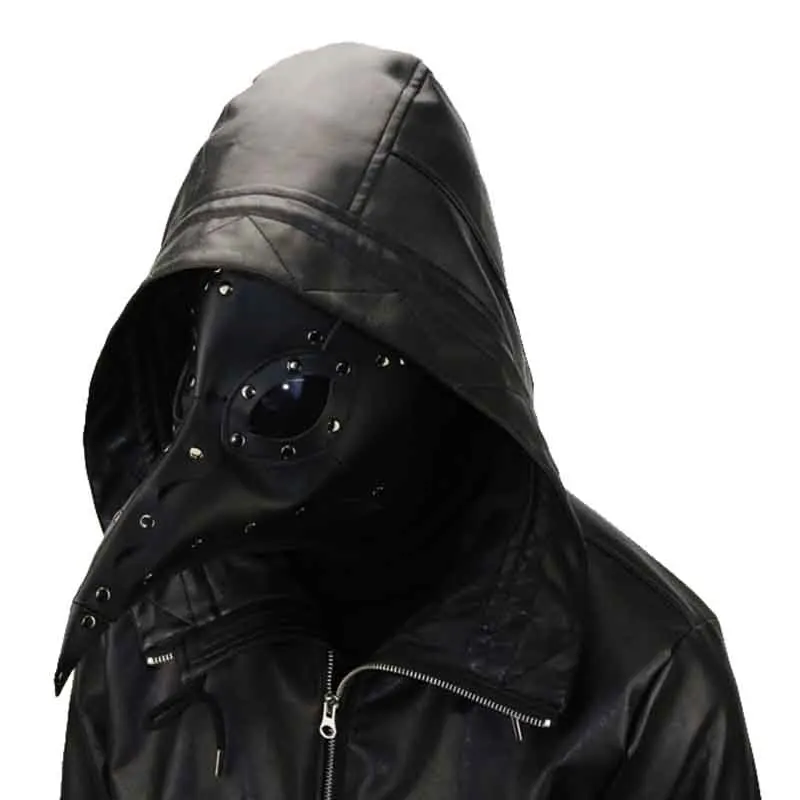 Панк Готическая Женская и мужская черная маска с заклепками из искусственной