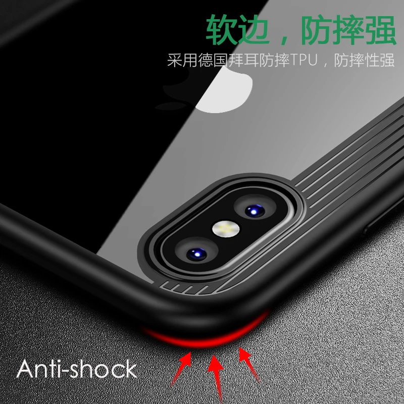 GU JIANG Роскошный прозрачный силиконовый защитный чехол HD для iPhone X Ультратонкий 10 |