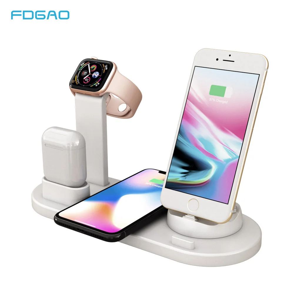Беспроводное зарядное устройство Qi 10 Вт для iPhone X XS XR 8 11 12 13 Samsung S21 S20 док-станция