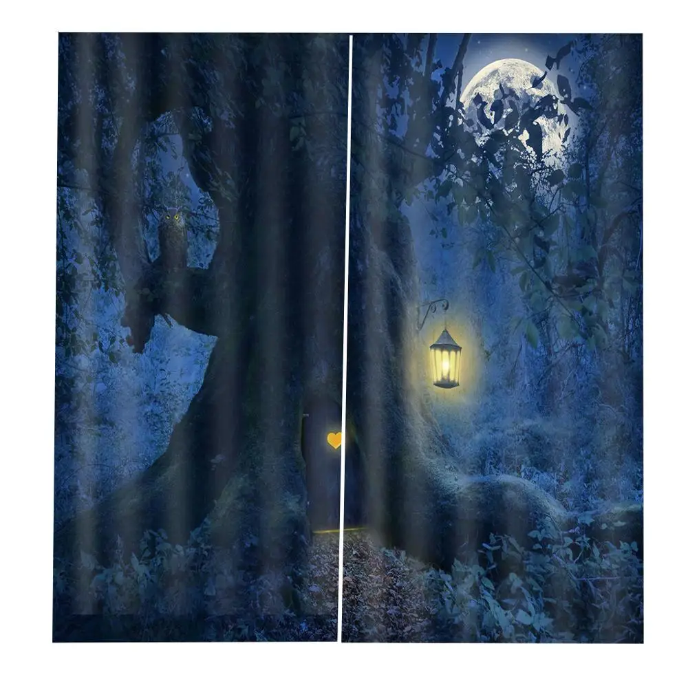 Индивидуальные размеры Роскошные затемненные 3D окна шторы для гостиной синие с