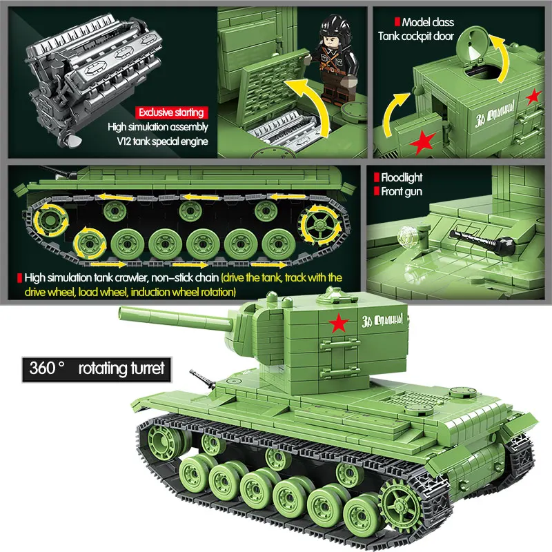 818 шт. KV 2 тяжелый танк российская армия военные строительные блоки кирпичи