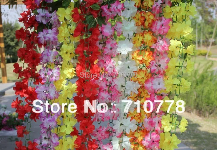 

10PCS 220CM Artificial silk flower vine ericaceae azalea home decoration garland wedding decoration flower rattan