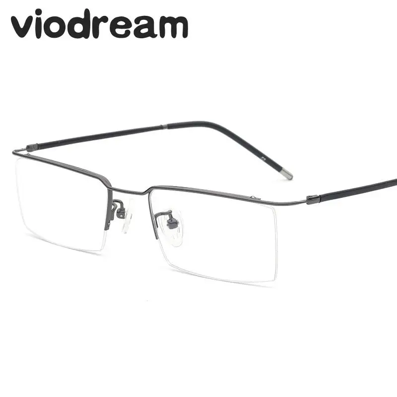 

Viodream Business Male Leisure Simple Half Glasses Frame Titanium Alloy Optical Prescription Eyewear Spectacle Frames Oculos