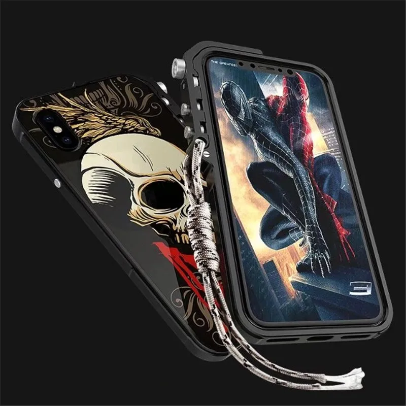 Алюминиевый металлический бампер + PC 3D рельефный чехол для Apple iphone x 7 8 6 6s Plus