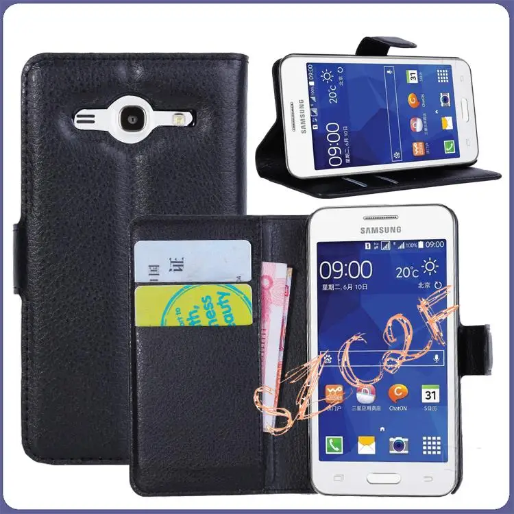 Роскошный Ретро Кожаный чехол для samsung Galaxy Core 2 SM G355H SM-G355H Core2 G355 откидной Чехол чехол с держателем карты подставка Duos
