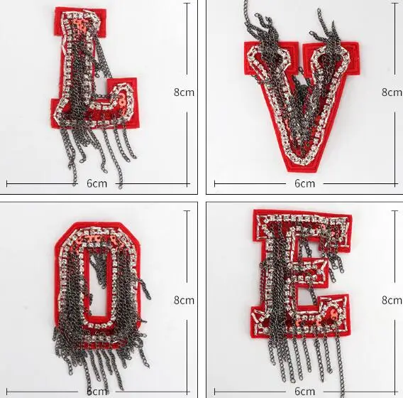 30set/lot Handmade LOVE Patches With Chain 8x6cm Vintage Punk Style Clothes Sticker DIY Cloth Badges Wholesale | Дом и сад
