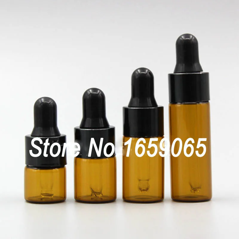 1.2.3.5ml  amber glass Essential Oil dropper bottle  Mini Glass Save Dropper  Dispensing Container Liquid Pipette Eye Drop