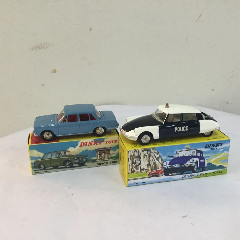 ATLAS дефект 2 шт. Dinky игрушки 523 и 1500 SIMCA 1/43 полиция 501 сплав литья под давлением