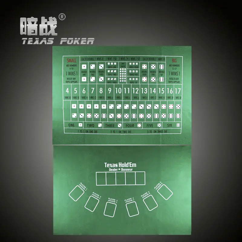 Новая двухсторонняя Скатерть 90*60 см 6 игроков Fichas Texas Hold'em Poker, скатерть для игры в кости, ткань Fietro, войлочная ткань для доски