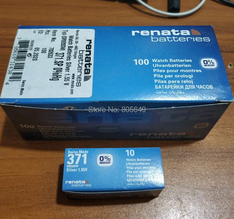 10xrenata часы с оксидом серебра 371 SR920SW 920 1 55 V 100% оригинальный бренд renata батарея|battery