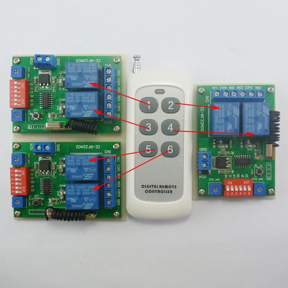 

CE029A * 3 + TB424 * 1 433 Гц 12 в RF регулируемый таймер задержки беспроводной пульт дистанционного управления релейный переключатель 1TX + 3RX