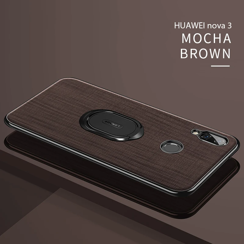 nova 3-Brown Чехол для Huawei Nova 2 Nova 2 s Nova 3 чехол Fundas анти-капля силиконовый ПК магнитное кольцо чехол для смартфона для Nova2 2 Plus чехол - Цвет: nova 3-Brown