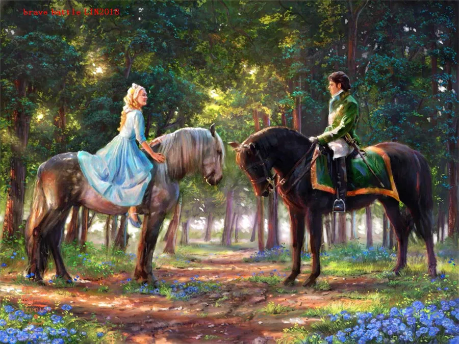 Томас Кинкейд Золушка принц RomanceAwakens холст для живописи принт Гостиная домашний