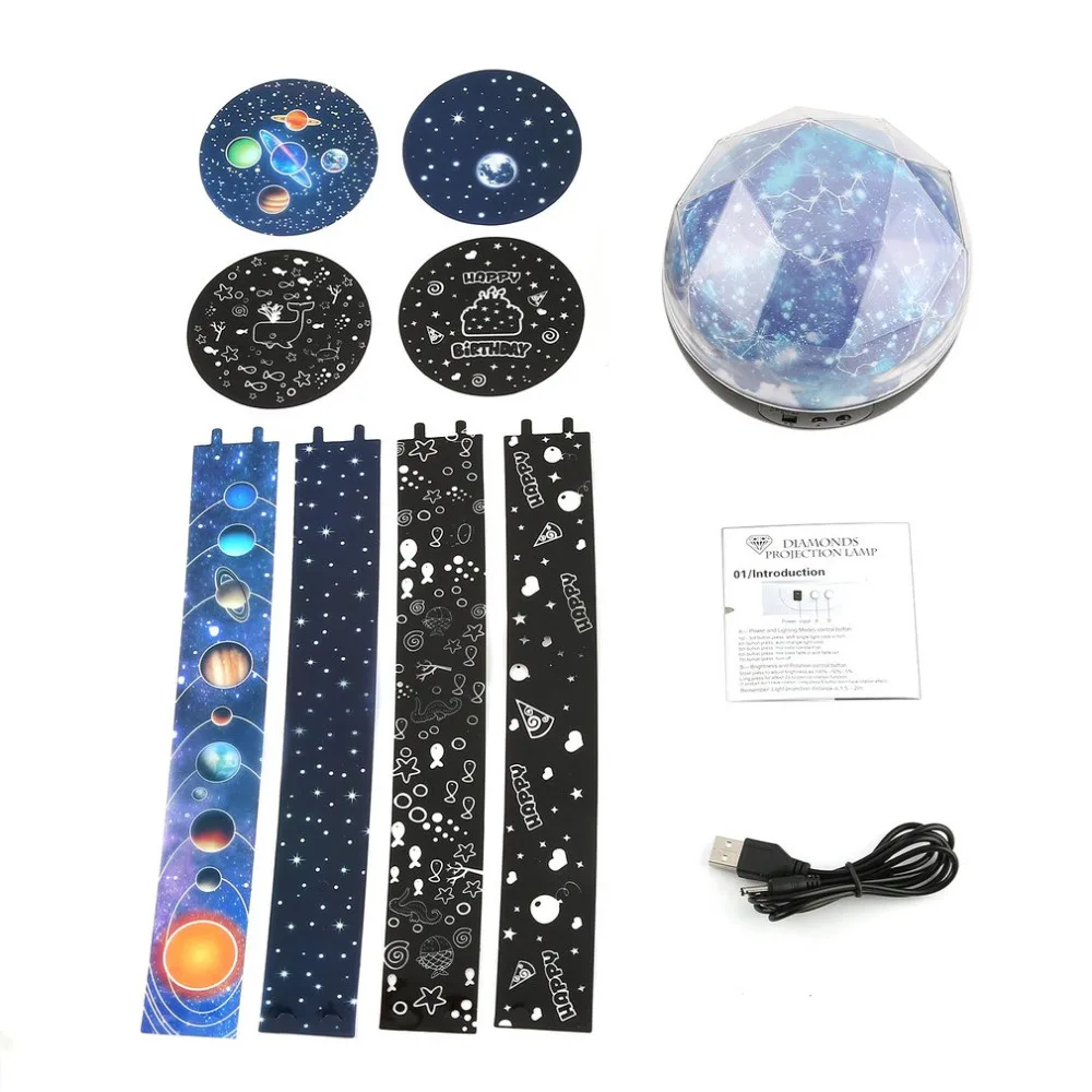 Алмазный Usb Батарея ночной Светильник звездное небо Galaxy лампы проектора для Для
