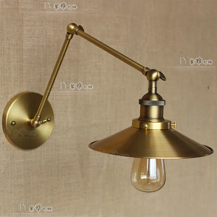 Чердак ретро матовый черный железный оттенок Регулируемый поворотный кронштейн