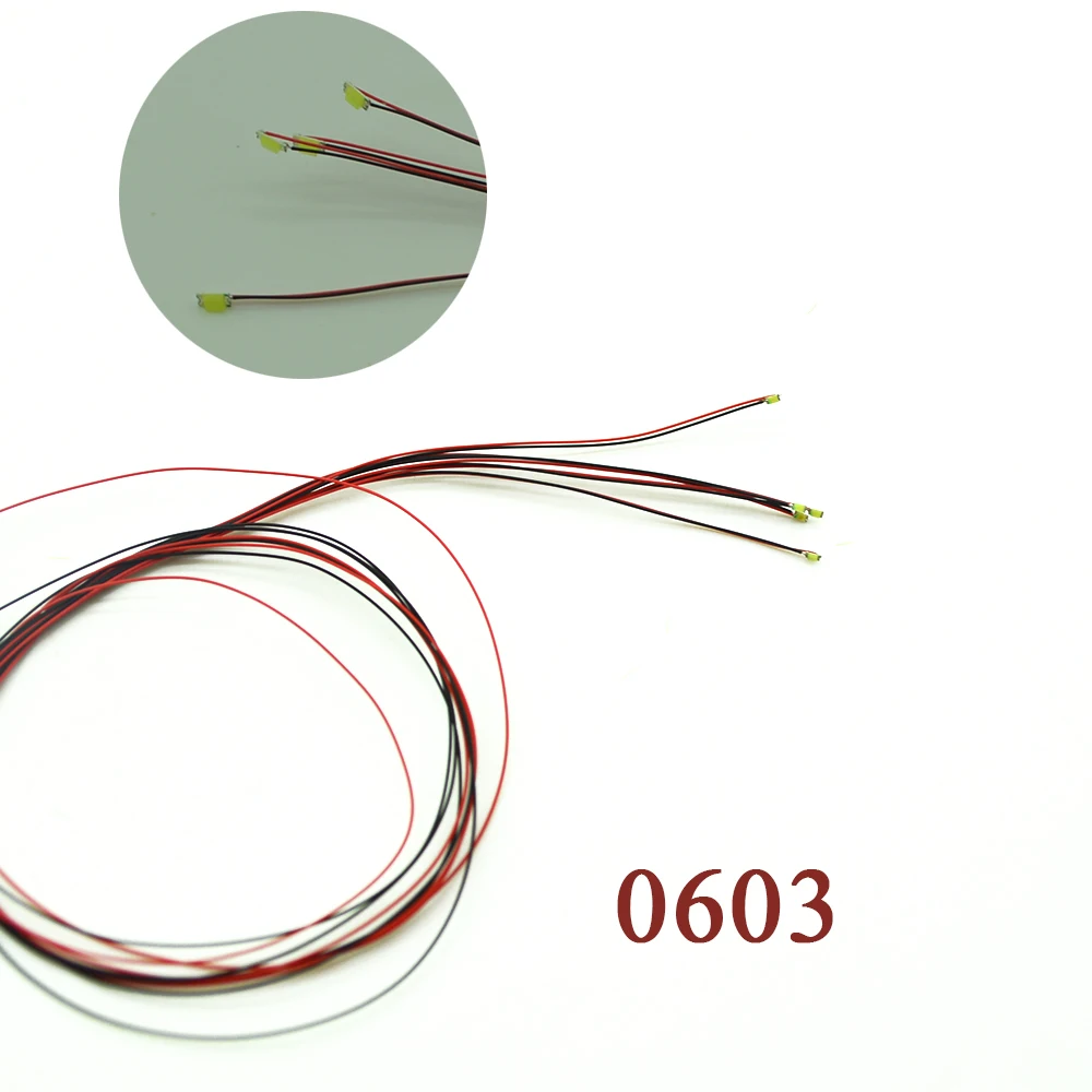 100 шт. 20 см 3v 0603 SMD модель поезда HO N ОО весы предплатные микро лиц проводной светодиодный приводит провода для модели железнодорожного Досуг электро раскладка клавиатуры