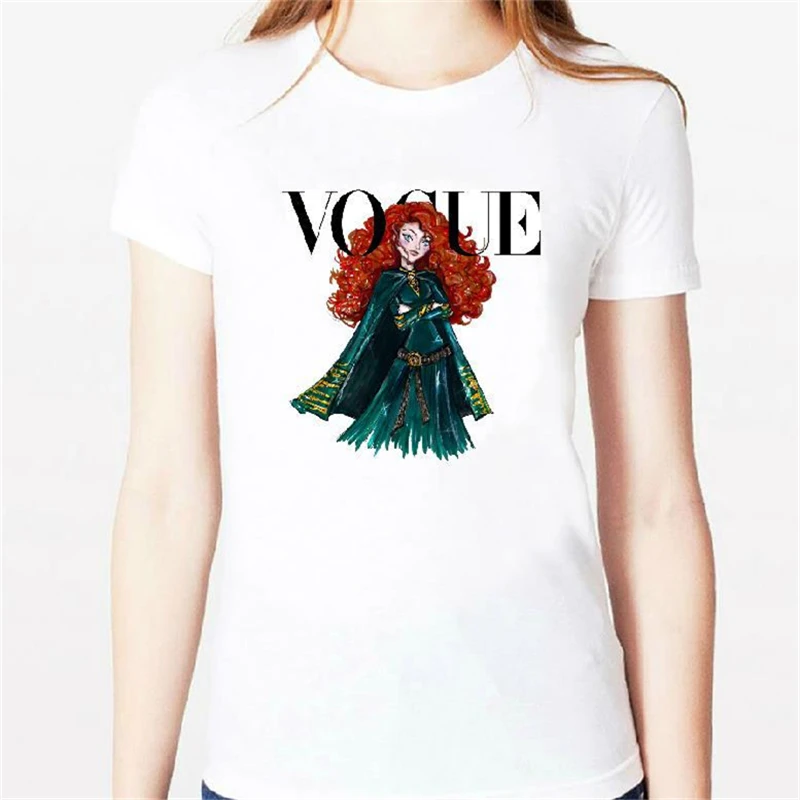 Harajuku New T-shirt Women tattoo vogue princess snow white Print tee Casual White o-neck Top | Женская одежда