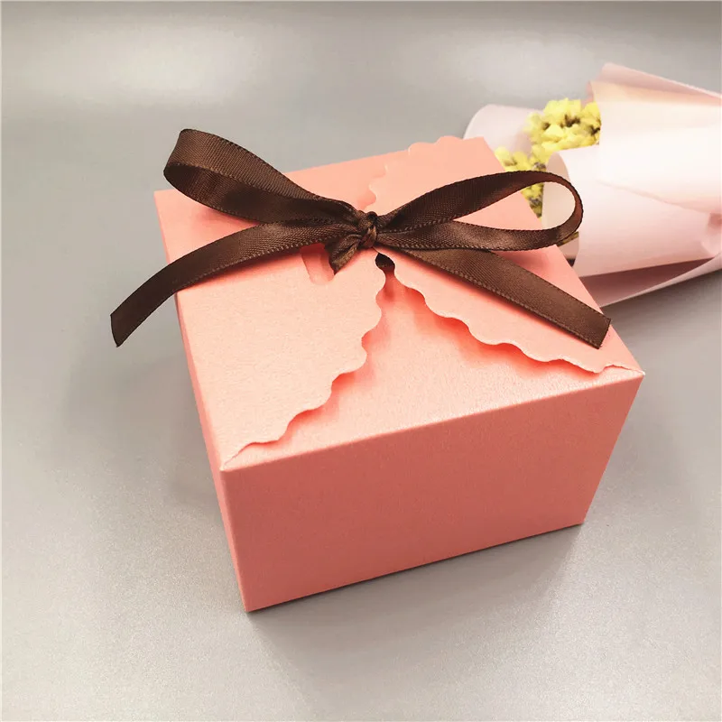 pink 12 шт./лот цветная бумажная Подарочная коробка для детского душа, коробка для конфет, бумажная упаковка для свадьбы/ювелирных изделий \ шоколада \ Праздничная упаковка, коробки - Цвет: pink
