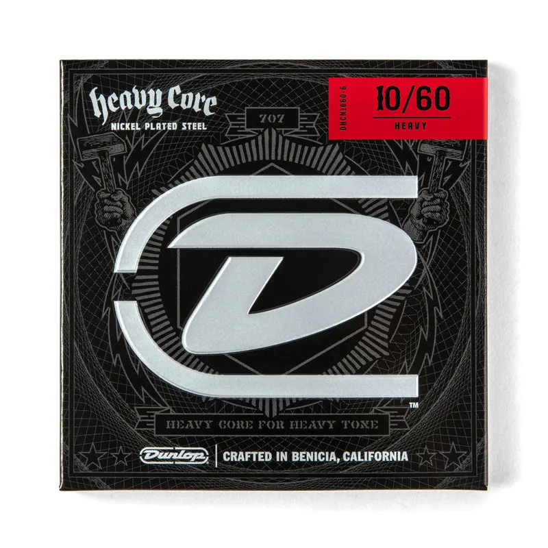 Dunlop тяжелого ядра NPS Струны для электрогитары, тяжелые 10-48, тяжелый 11-50, тяжелый 12-54(мы осуществляем прямую настройки), долговечный, 7-струны 10-60