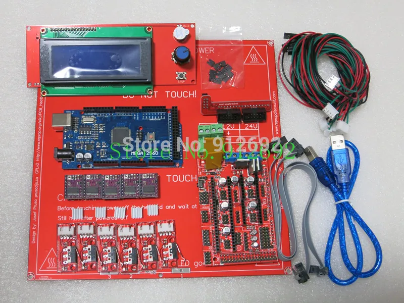 RepRap RAMPS 1 4 комплект с МЕГА 2560 r3 + тепловым mk2b 2004 ЖК-контроллер DRV8825 механический