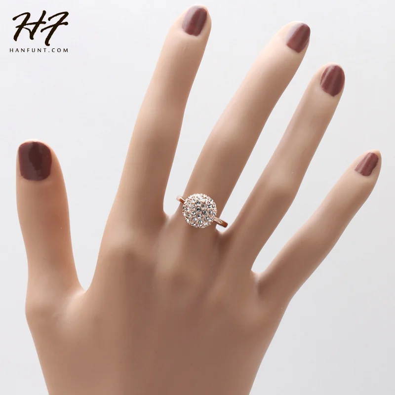 Кольцо из розового золота с прозрачным шариком ювелирные изделия подлинных