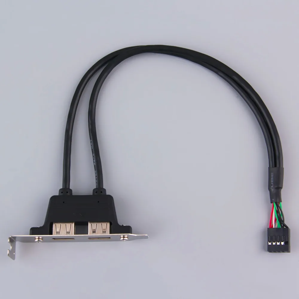 Расширение 2 вспомогательное устройство для USB 2,0 до 9 контактный разъем платы Панель кронштейн
