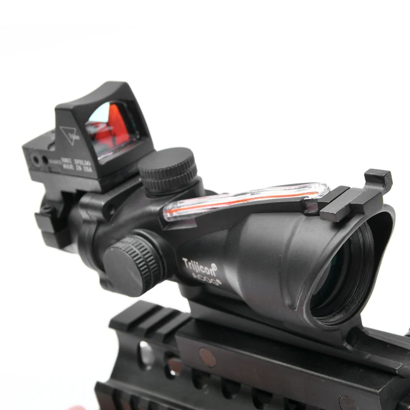 Trijicon Acog 4x32 оптический прицел красный Cahevron сетка волокно зеленый освещенный с Rmr