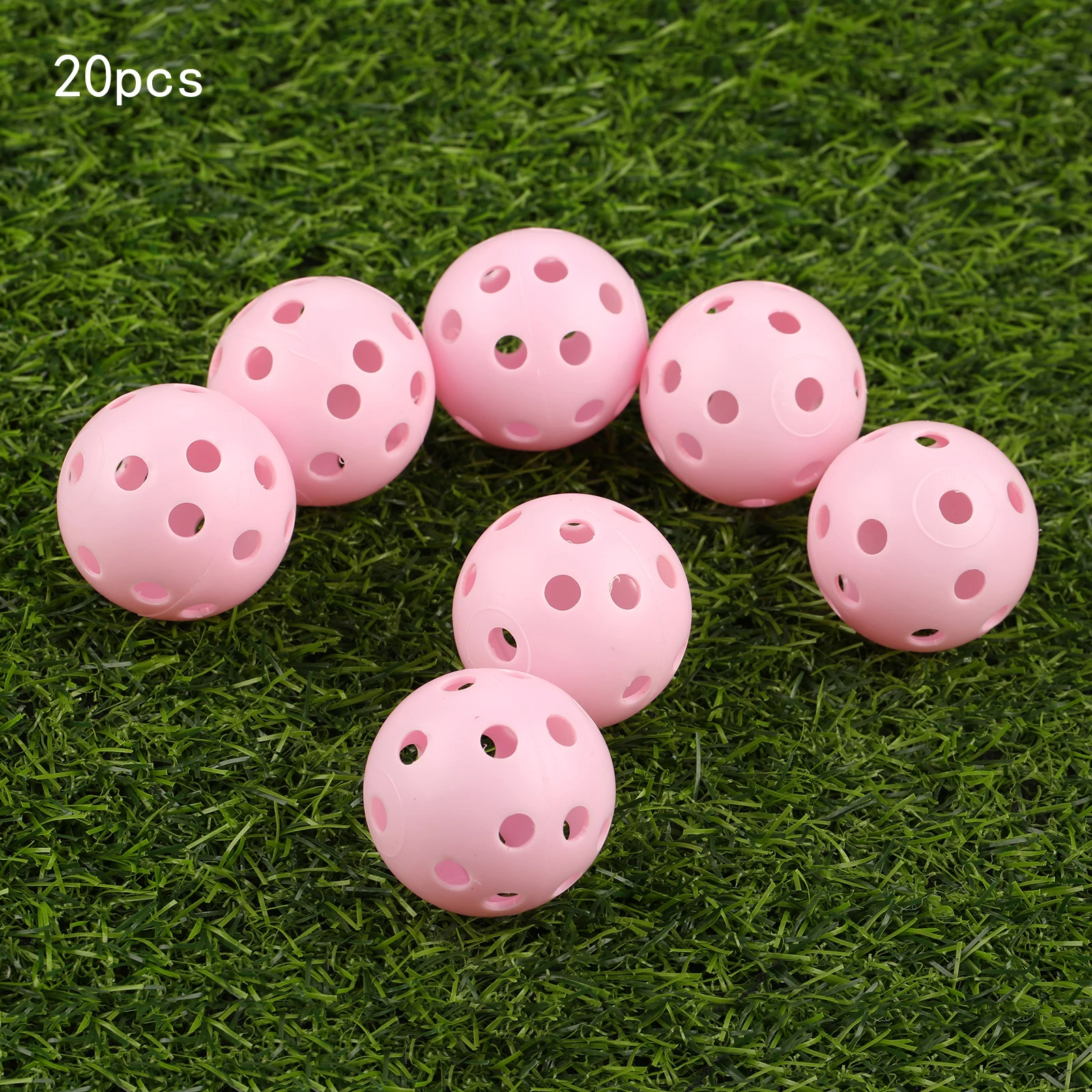 Pink Gohantee 20 шт. 41 мм мячи для тренировки гольфа пластиковые воздушные шары полые с отверстием для гольфа наружные мячи для тренировок для гольфа Аксессуары для гольфа - Цвет: Pink
