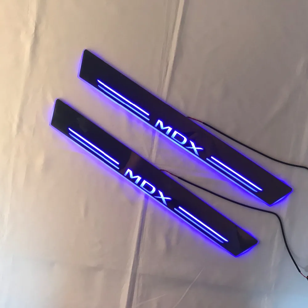 RQXR led движущиеся двери потертости для Acura mdx динамический порог пластина плоская подкладка наложения потока/натюрморт света, 2 шт