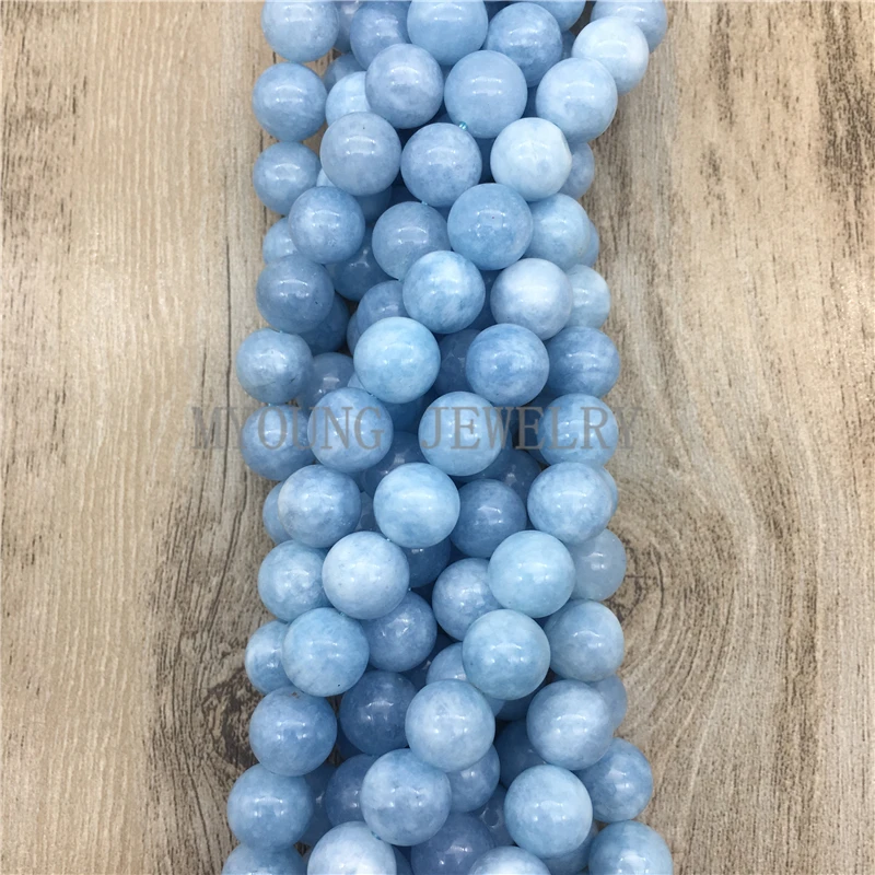 

Blue Malaysian Jades bead,Nature Stone Smooth round beads 15" Strand 6 8 10MM Pick Size For Jewelry Making MY1415