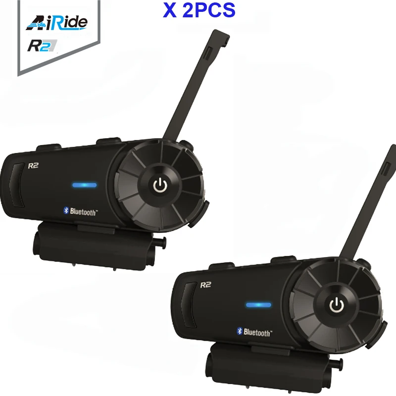 2 шт. 1000 м Airide R2Motorcycle Bluetooth гарнитура 4 всадника FM MP3 Handsfree BT переговорные телефоны