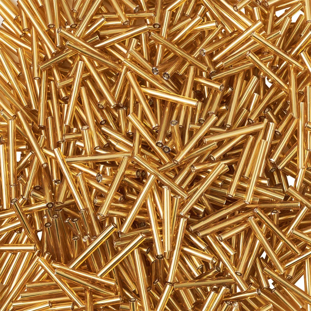 Около 2000 шт/440g 20x2 5 мм длинная трубка с подкладкой золотистый прозрачный Стекло