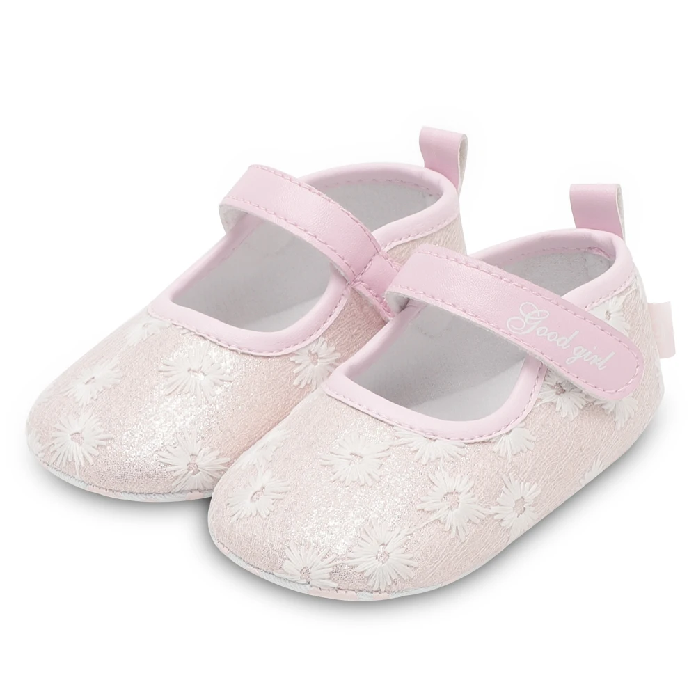 0-18 months Baby Girl Footwear First Walker Shoes Infant Flowers Shoe Soft Soled Anti-Slip Prewalkers Embroidered Floral |