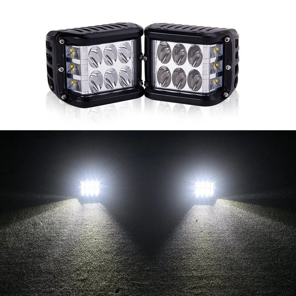 Beste 60W 4Inch Cubes Pod Led Verlichting 12V 24V Spot Flood Voor 4X4 Offroad Atv Truck Boot Utv Auto Rijden Licht Led Bar
