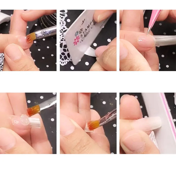 10 шт./упак. стекловолокна craper форма ногтей для лак для ногтей расширение fibernails Акриловые Советы маникюрный салон инструмент зажимы шелковые шарфы