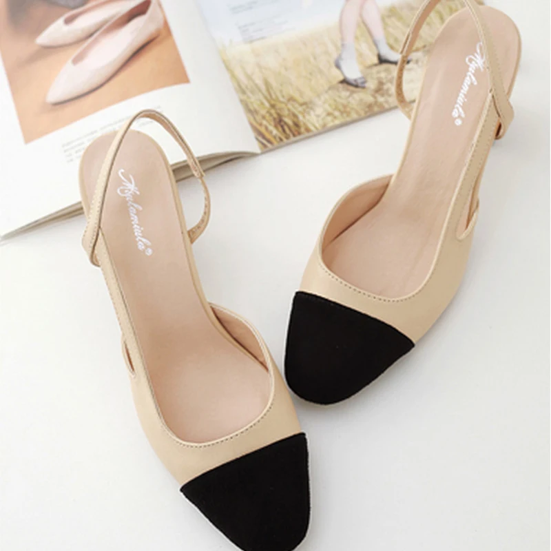 Женские летние туфли из натуральной кожи с ремешком на пятке женские