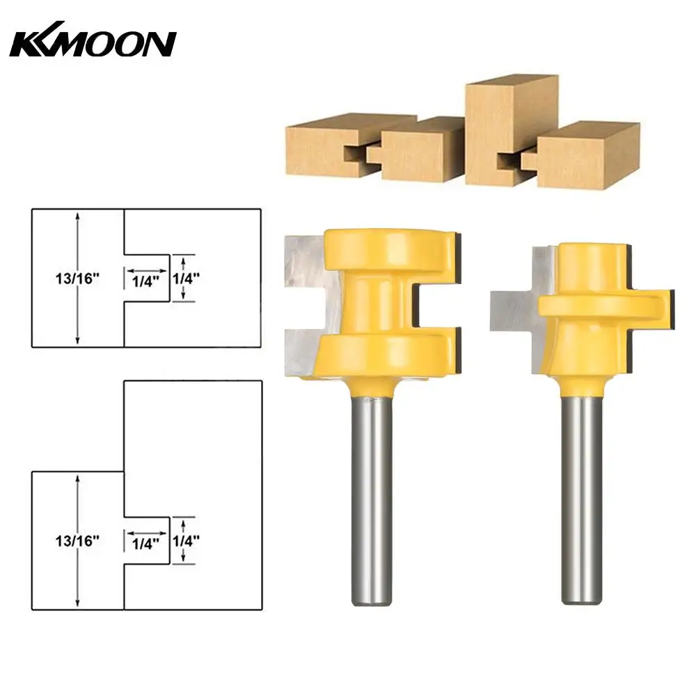 2 шт. Комплект фрез для протачивания пазов 3/4 Stock 1/4 "для конических 3 зубца T-shape