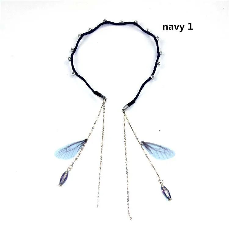 navy 1 Милые цветы, жемчуг, ободок для волос, серьги с кисточками, обруч для волос, резинки для волос, ободок для волос для женщин, девушек, аксессуары для волос - Цвет: navy 1