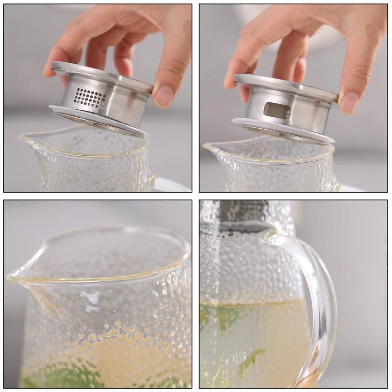 ONEISALL 1.2L стеклянный чайник для воды термостойкий кувшин для воды квадратный чайник для кипячения лимонного чая для дома