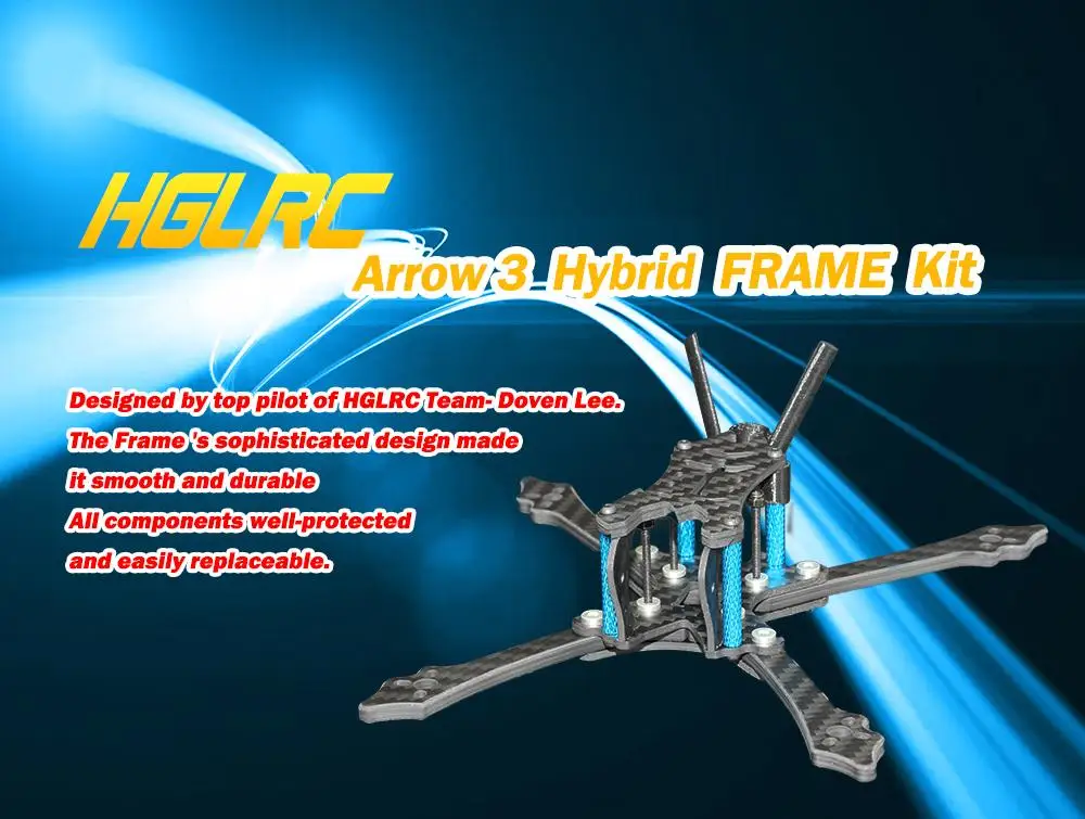 HGLRC Arrow 3 Hybrid 4 мм толщина рукоятки 3 дюйма 152 мм FPV комплект гоночной рамы для моделей RC ЗАПАСНЫЕ ЧАСТИ DIY аксессуары