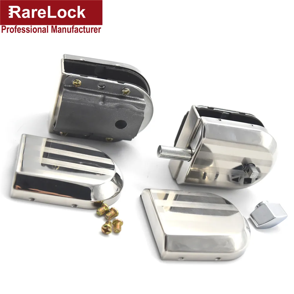 Стекло замок для дверей с Нержавеющая сталь оконные замки Ванная комната Для