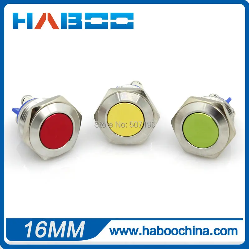 10 шт Упаковка dia.16mm кнопочный переключатель 1NO винтового типа мгновенный голову