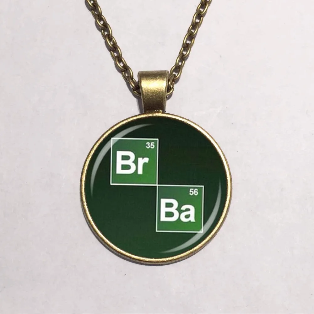 Wholesale Glass Dome Pendant New Popular Vintage Breaking Bad Necklace Chemical Symbol Br Ba handamde jewelry | Украшения и