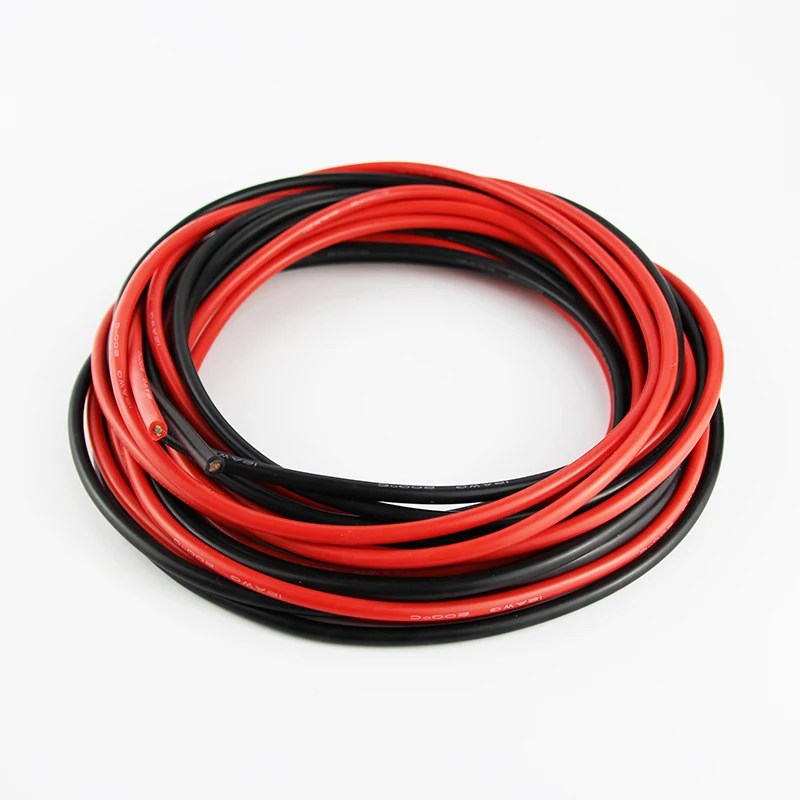 OliYin 5 метров красный + черный гибкий силиконовый провод RC кабель 12AWG 680/0. 08TS