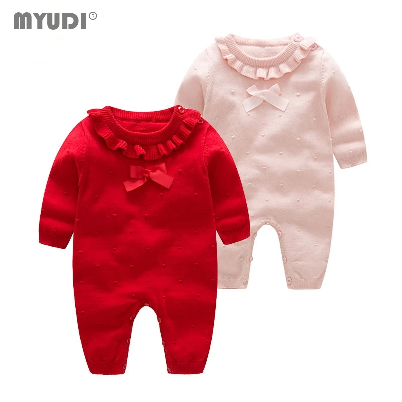 MYUDI/Для девочек однотонная Одежда для новорожденных маленьких свитер милое
