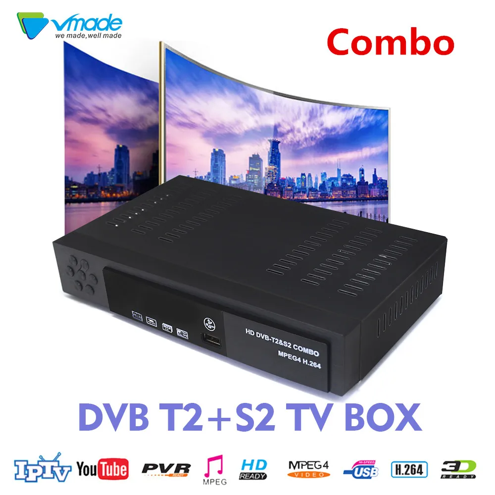 Vmade DVB T2 S2 Combo HD цифровой наземный спутниковый ТВ приемник Поддержка CCCAM H.264 MPEG-2/4 HD 1080p DVB T2 S2 телеприставка