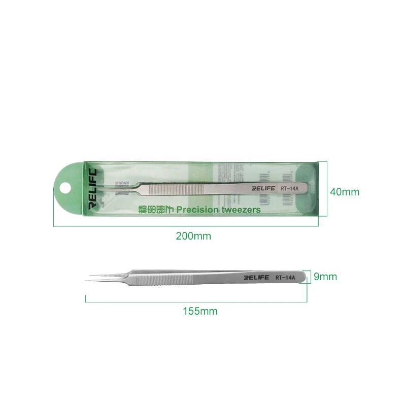 Пинцет RELIFE из нержавеющей стали с изогнутыми/острыми точными точками для ремонта