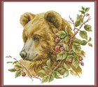 Рукоделие 11CT 14CT 16CT 18CT вышивка крестиком, сделай сам граф вышивка крестом, набор вышивки, коричневый медведь с ягодами