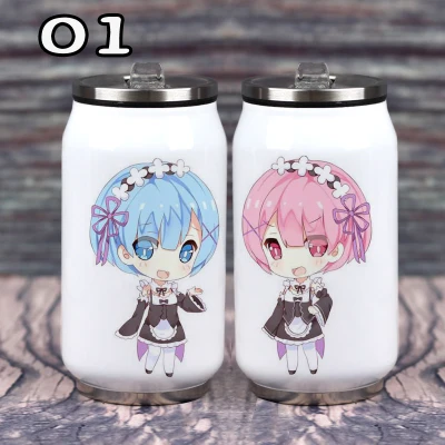 

HOT Anime Re:Life in a different world from zero Cup Around Vacuum Cup Stainless Steel Zip-top Can Water Bottle Insulated Cup
